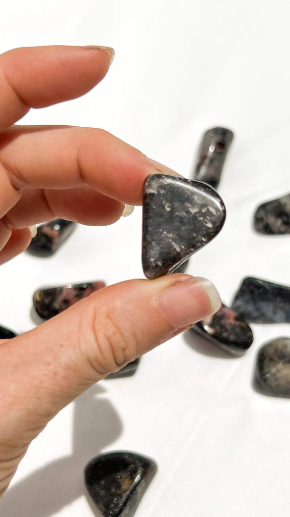 Quartz with Magnetite + Rhodonite Tumbles | Small - Unearthed Crystals