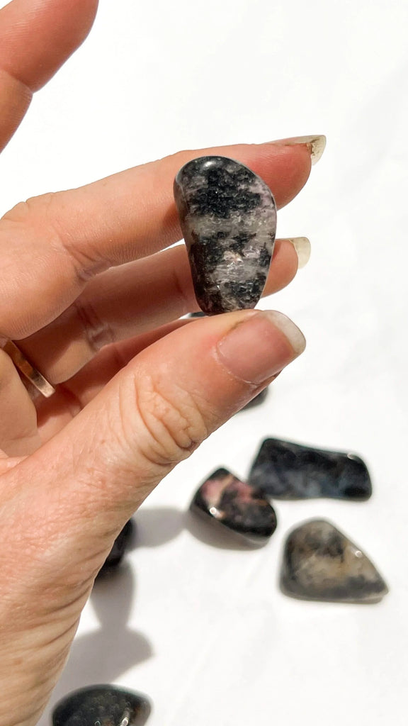 Quartz with Magnetite + Rhodonite Tumbles | Small - Unearthed Crystals