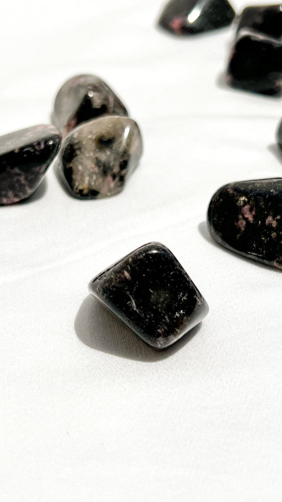 Quartz with Magnetite + Rhodonite Tumbles | Medium - Unearthed Crystals