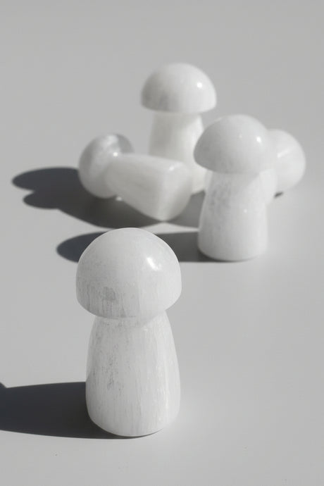 Selenite Mushroom Carving | Small - Unearthed Crystals