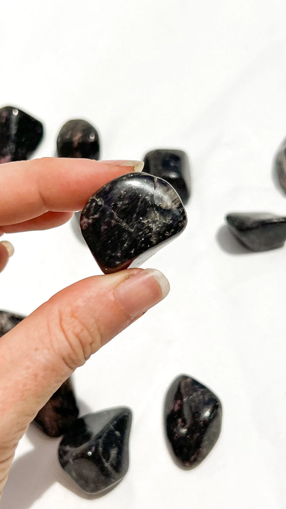 Quartz with Magnetite + Rhodonite Tumbles | Medium - Unearthed Crystals