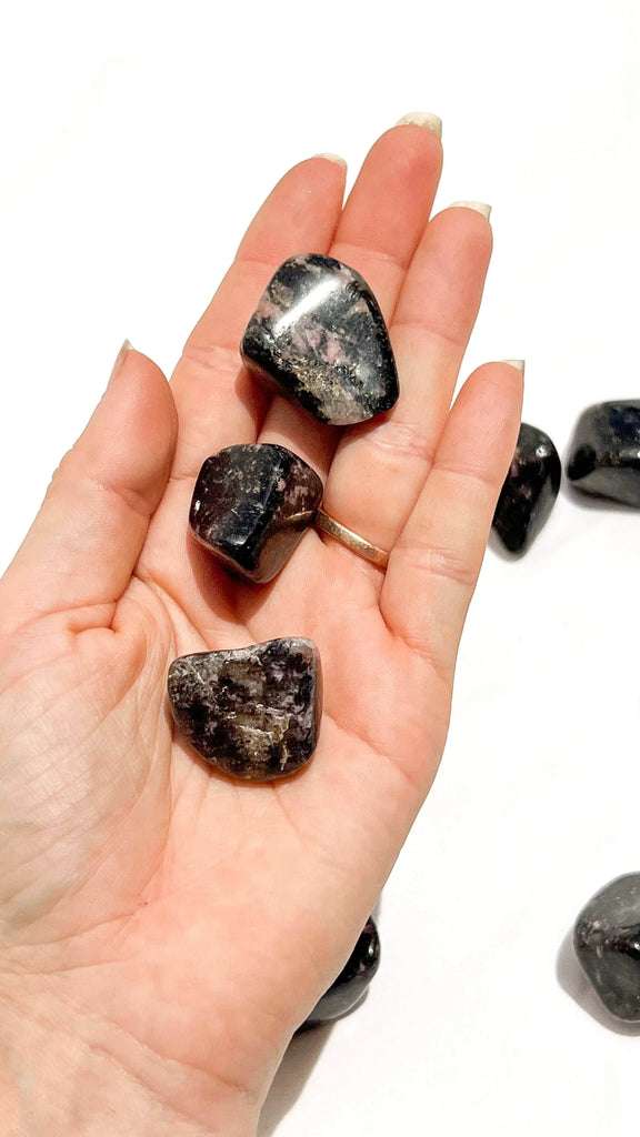 Quartz with Magnetite + Rhodonite Tumbles | Medium - Unearthed Crystals