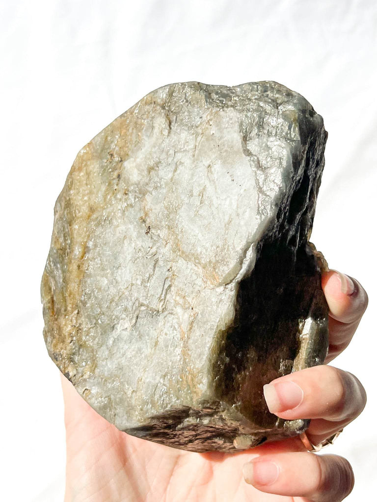 Labradorite Rough Standing Freeform | One Side Polished - Unearthed Crystals