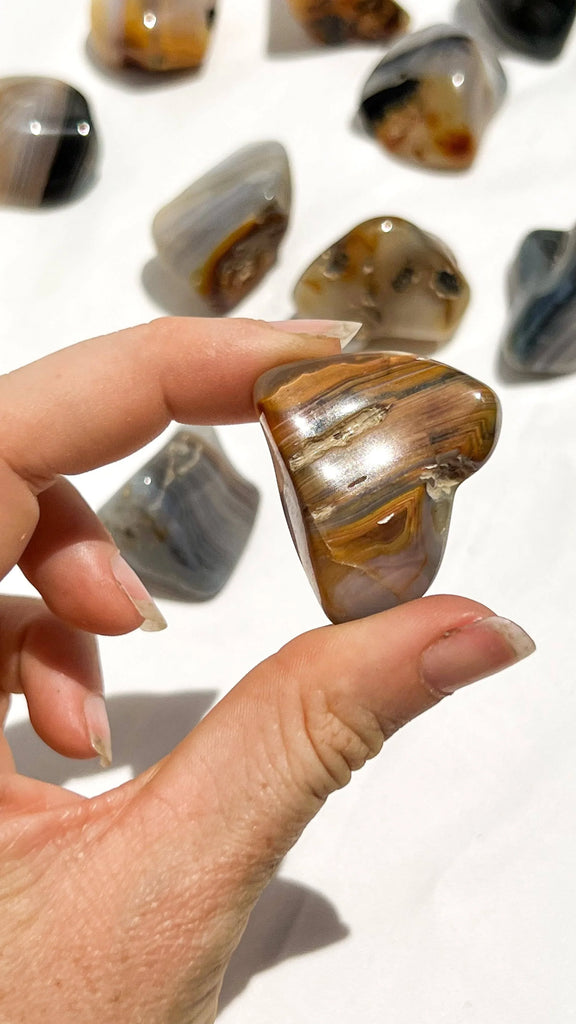 Banded Agate Tumbles | Medium - Unearthed Crystals