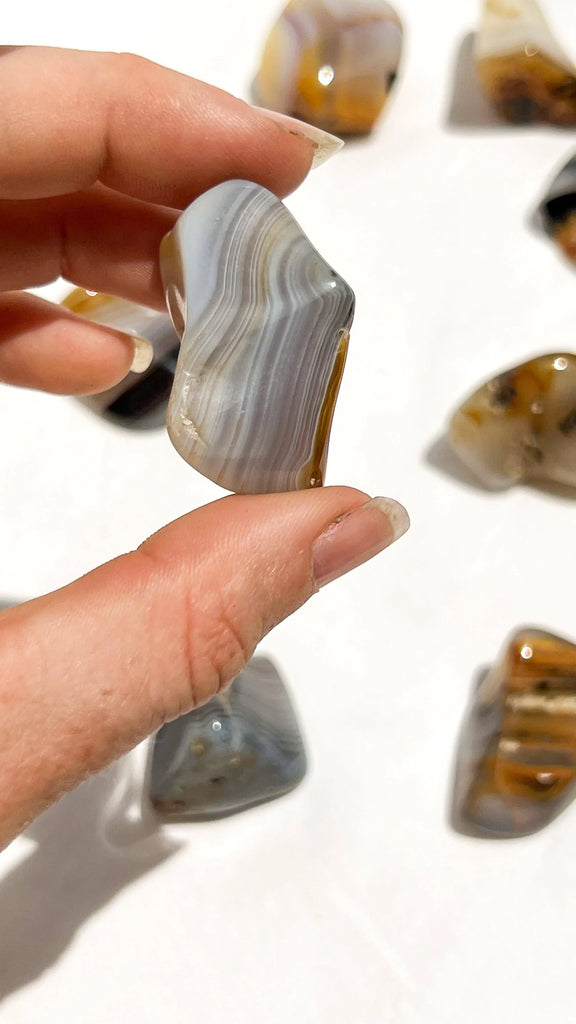 Banded Agate Tumbles | Medium - Unearthed Crystals