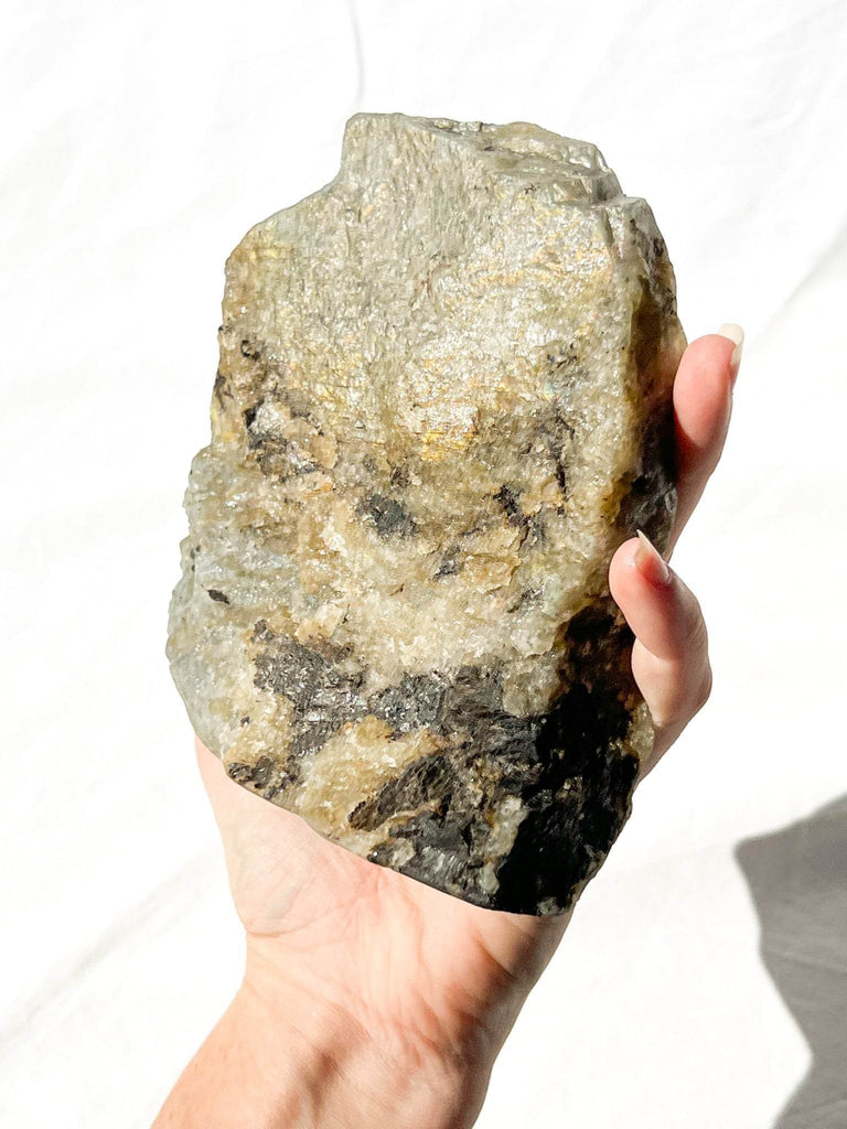 Labradorite Rough Standing Freeform | One Side Polished - Unearthed Crystals