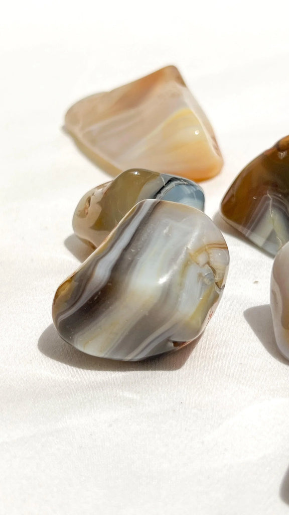 Banded Agate Tumbles | Large - Unearthed Crystals