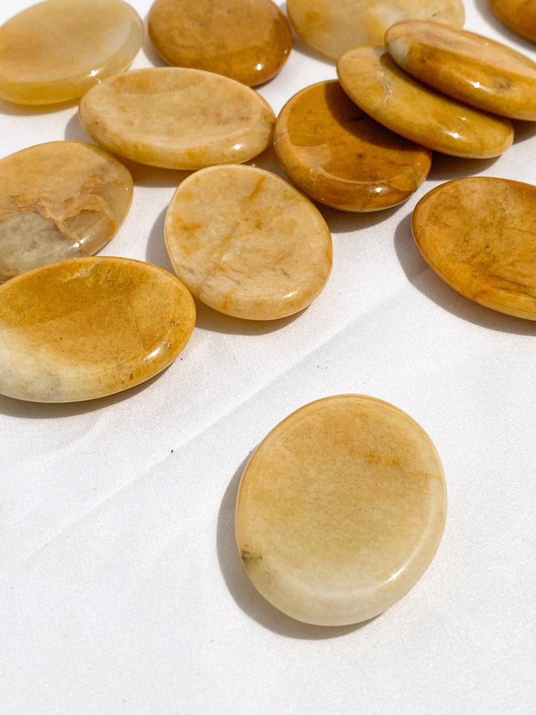 Yellow Jasper Worry Stone - Unearthed Crystals