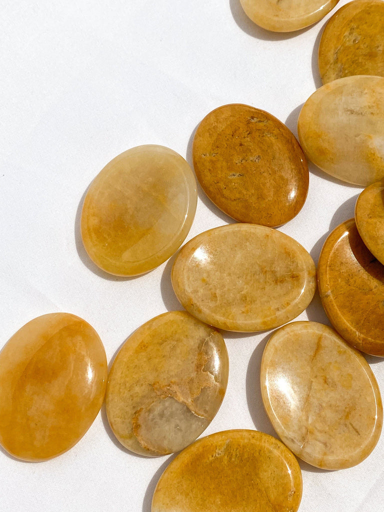 Yellow Jasper Worry Stone - Unearthed Crystals