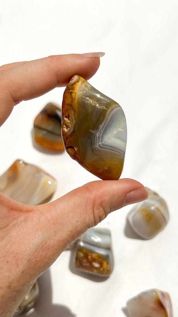 Banded Agate Tumbles | Large - Unearthed Crystals