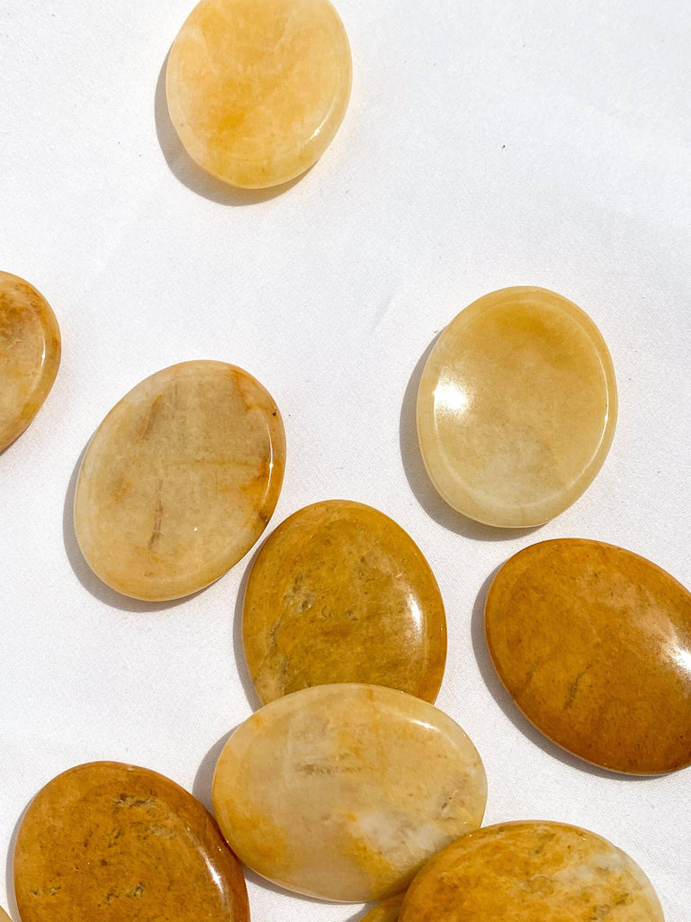 Yellow Jasper Worry Stone - Unearthed Crystals