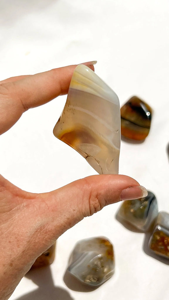 Banded Agate Tumbles | Large - Unearthed Crystals