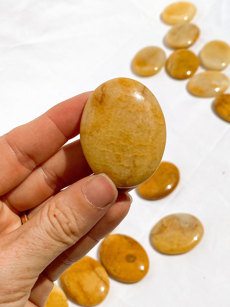 Yellow Jasper Worry Stone - Unearthed Crystals