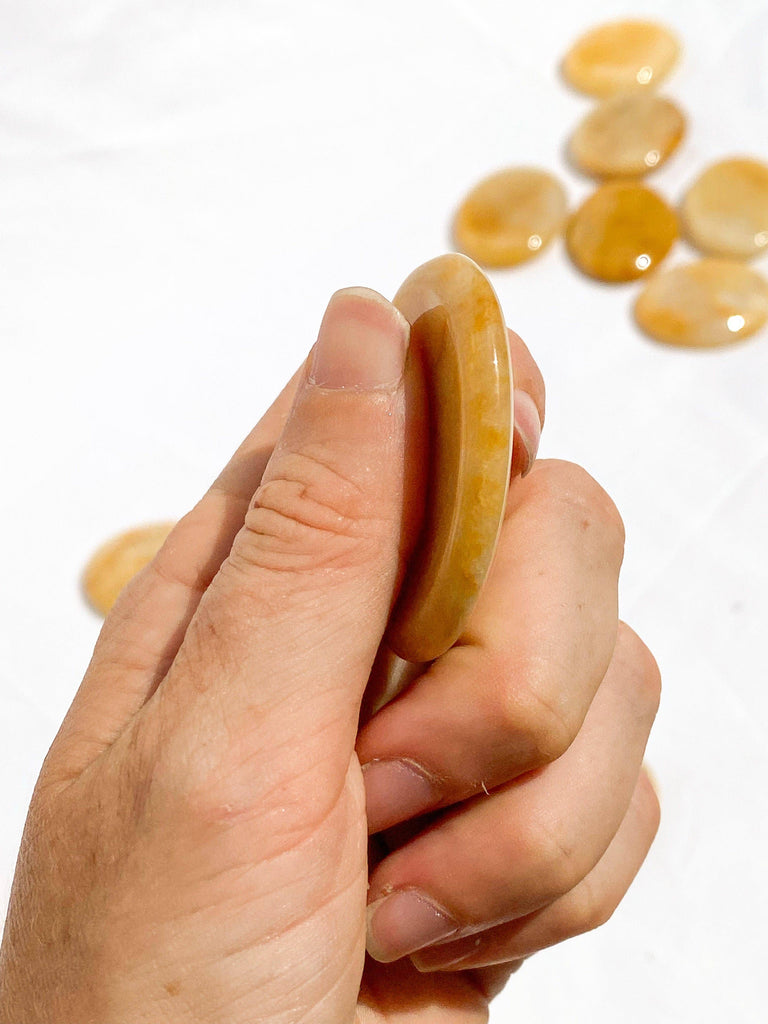 Yellow Jasper Worry Stone - Unearthed Crystals
