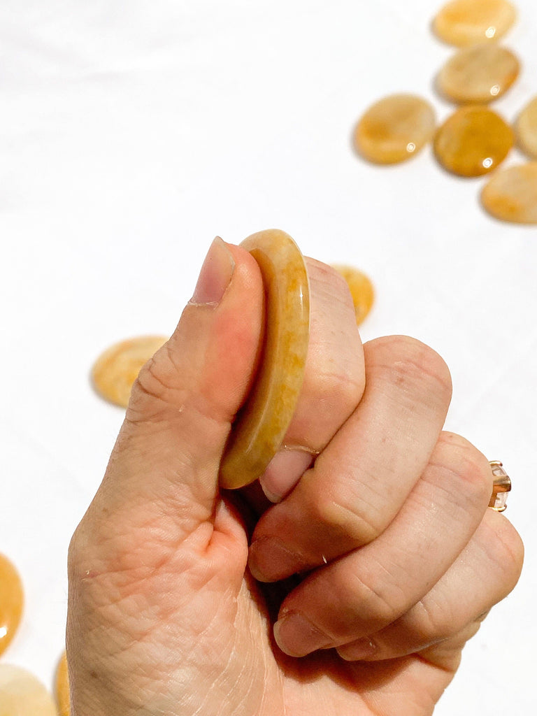 Yellow Jasper Worry Stone - Unearthed Crystals