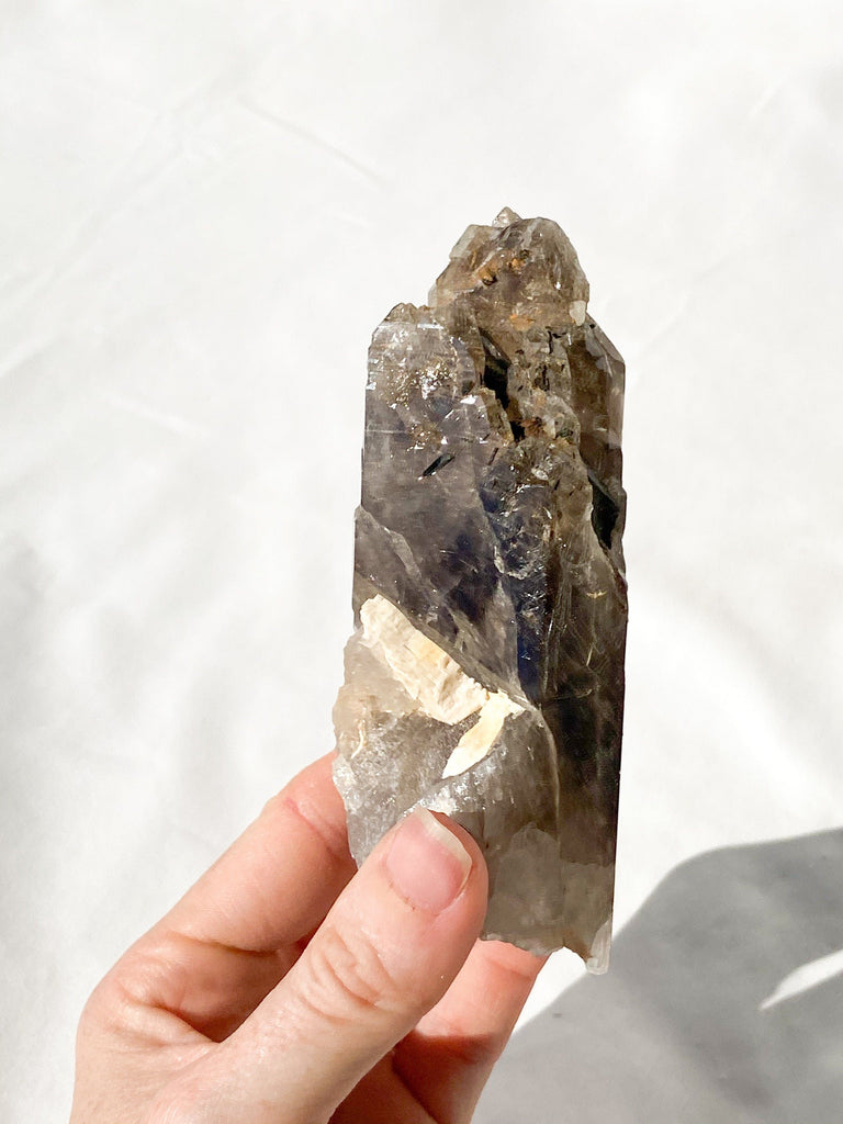 Malawi Smokey Quartz + Aegirine + Microline Inclusions - Unearthed Crystals