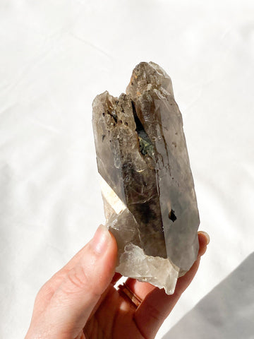 Malawi Smokey Quartz + Aegirine + Microline Inclusions - Unearthed Crystals