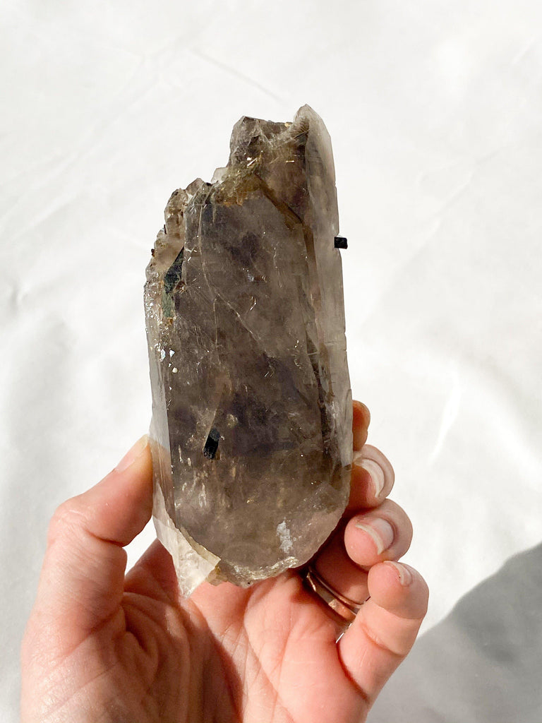 Malawi Smokey Quartz + Aegirine + Microline Inclusions - Unearthed Crystals