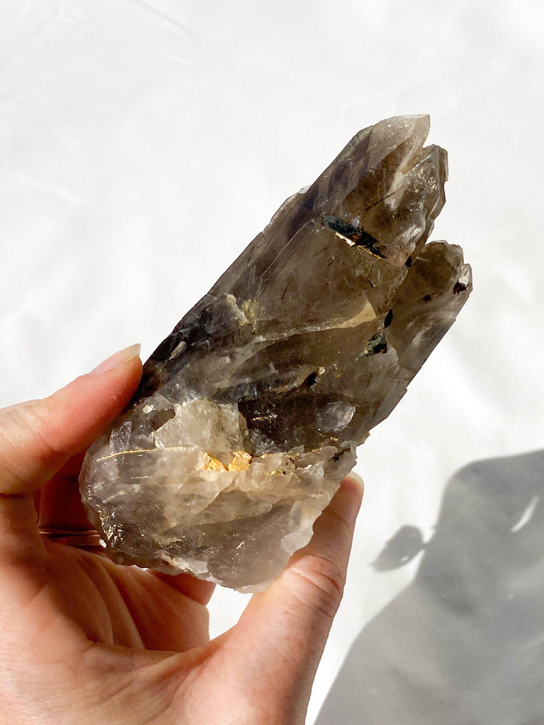 Malawi Smokey Quartz + Aegirine + Microline Inclusions - Unearthed Crystals