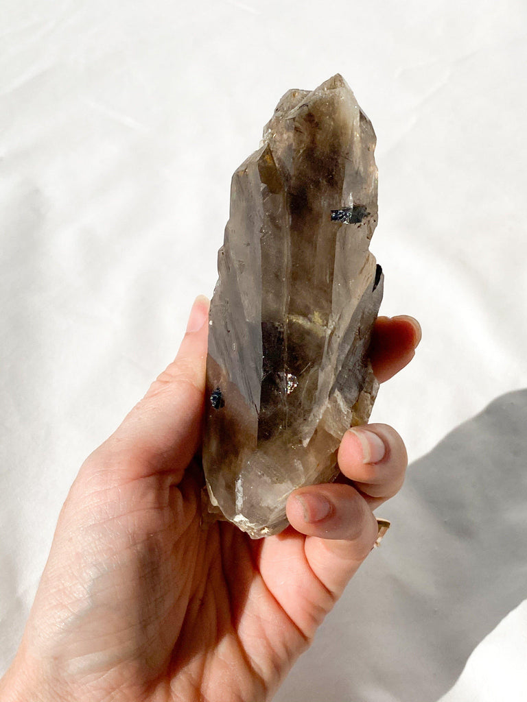 Malawi Smokey Quartz + Aegirine + Microline Inclusions - Unearthed Crystals