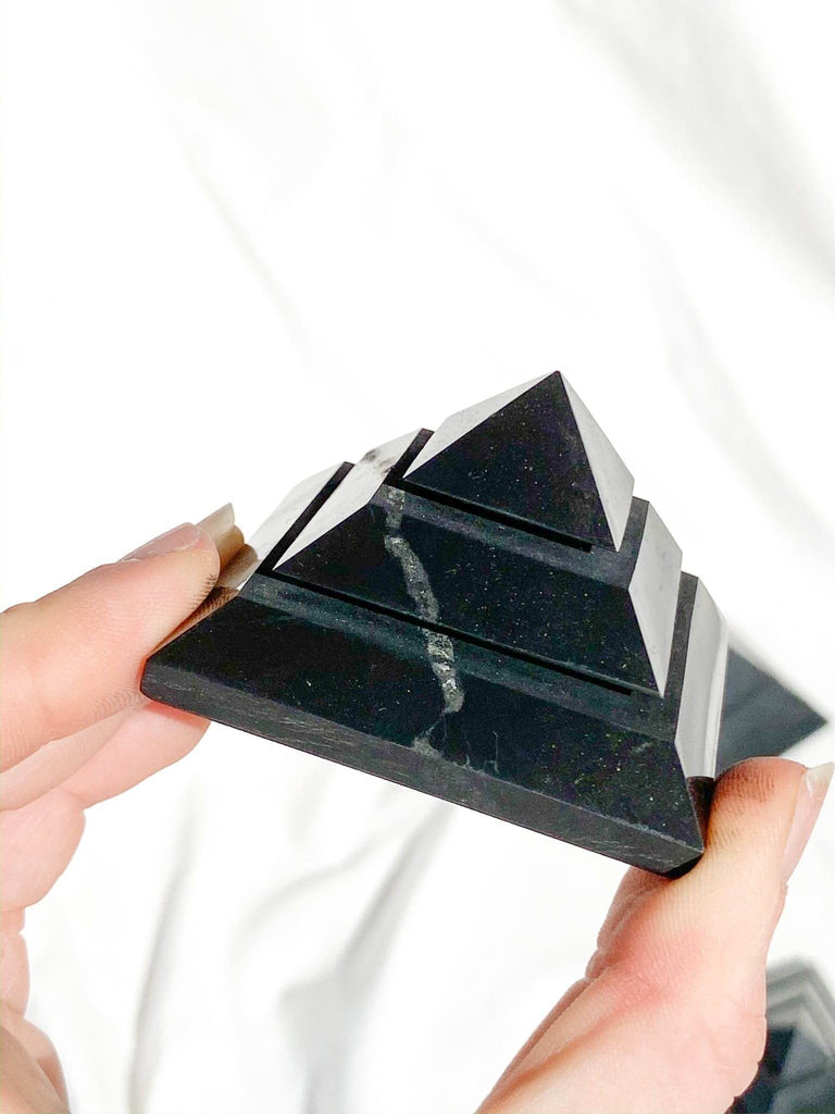 Shungite Sakkara Pyramid | 50mm - Unearthed Crystals