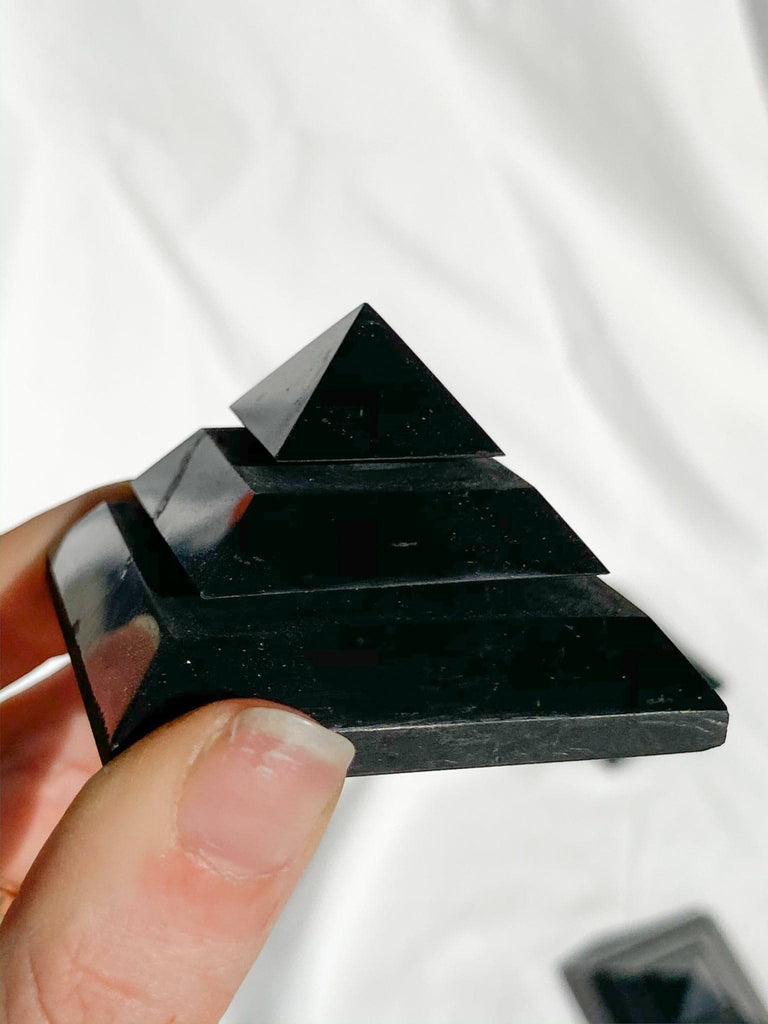 Shungite Sakkara Pyramid | 50mm - Unearthed Crystals