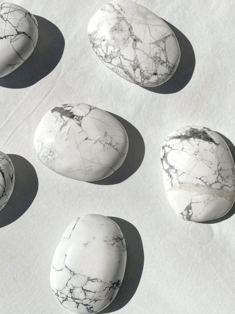 Howlite Palm Stone | Extra Large - Unearthed Crystals