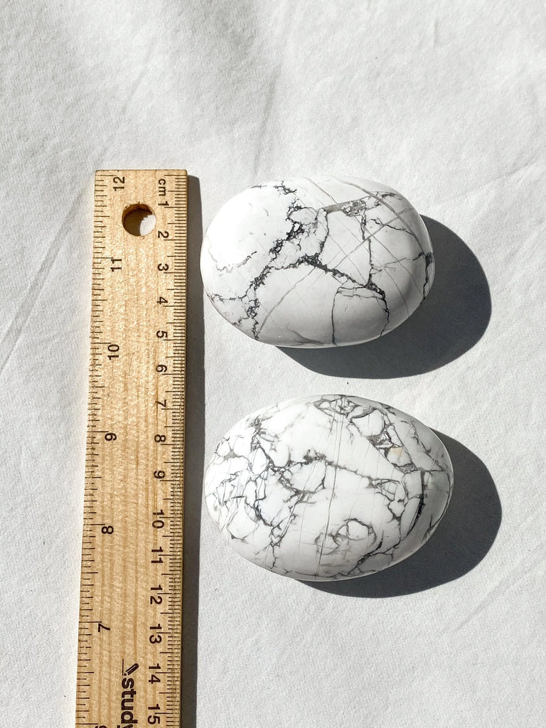 Howlite Palm Stone | Extra Large - Unearthed Crystals