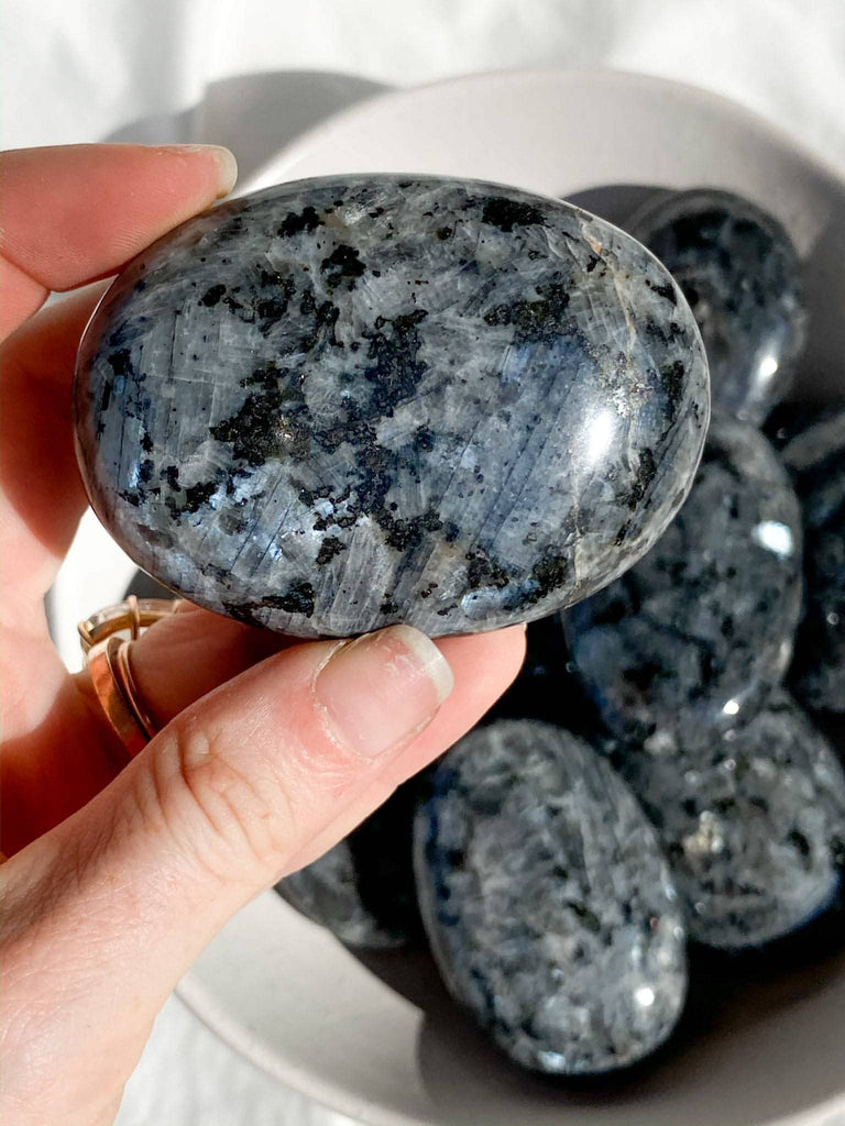 Larvikite Palm Stone | Large - Unearthed Crystals