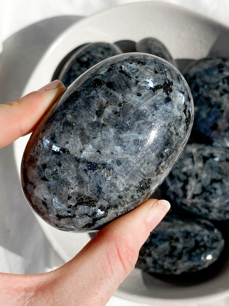 Larvikite Palm Stone | Extra Large - Unearthed Crystals