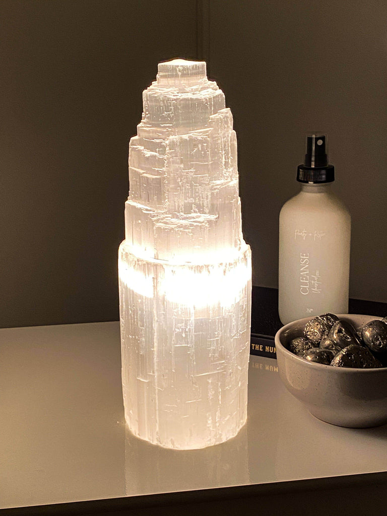 Selenite Lamp | Medium - Unearthed Crystals