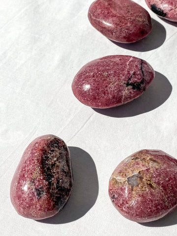 Rhodonite Palm Stone | Extra Large - Unearthed Crystals