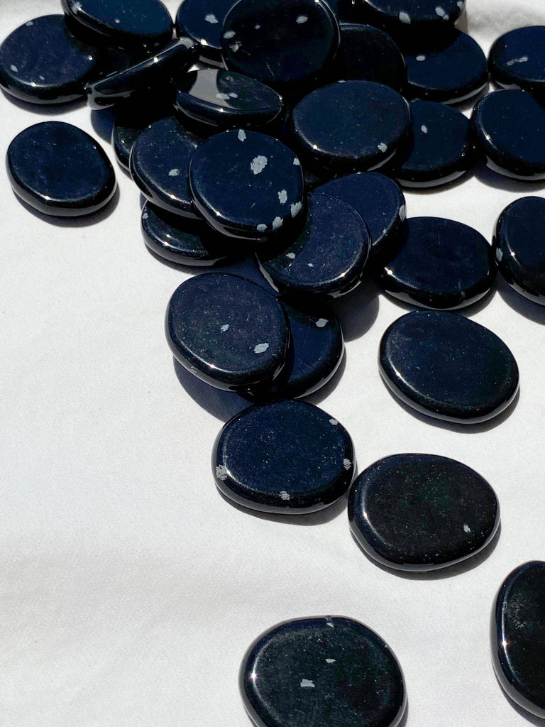 Snowflake Obsidian Coin - Unearthed Crystals
