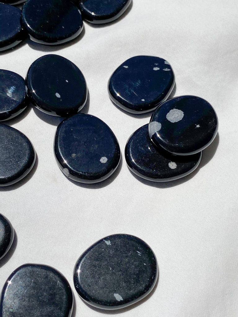 Snowflake Obsidian Coin - Unearthed Crystals