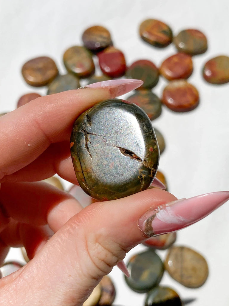 Cherry Creek Jasper Coin - Unearthed Crystals