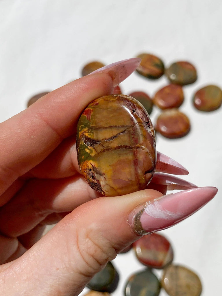 Cherry Creek Jasper Coin - Unearthed Crystals