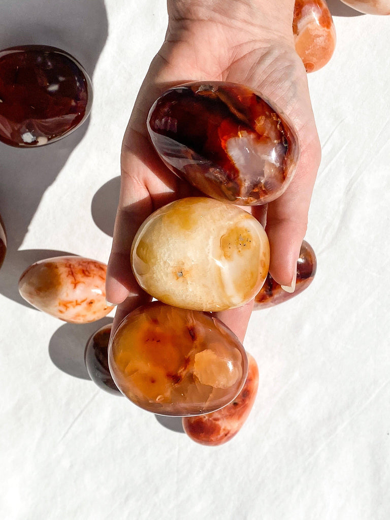 Carnelian Palm Stone | Large - Unearthed Crystals