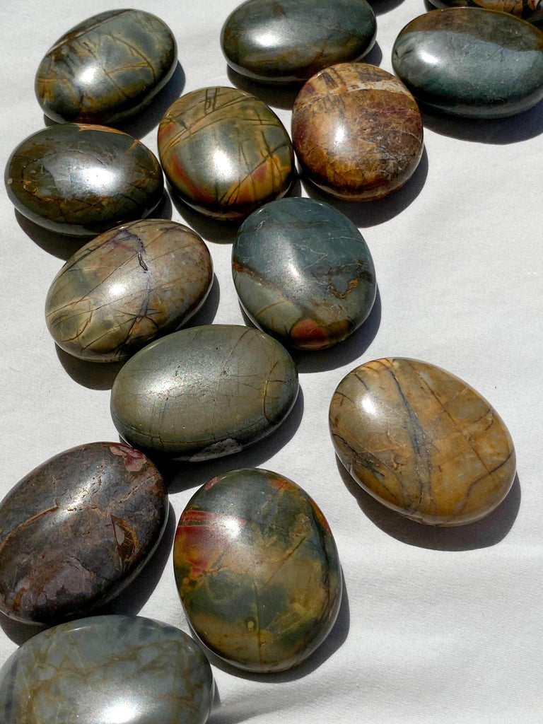 Cherry Creek Jasper Pillow Palm Stone - Unearthed Crystals
