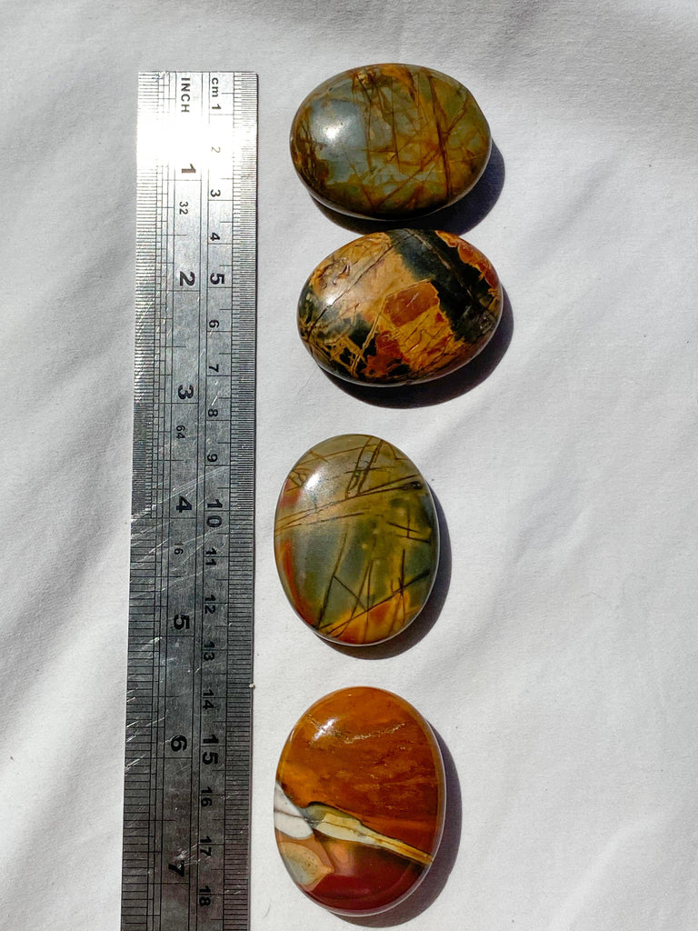 Cherry Creek Jasper Pillow Palm Stone - Unearthed Crystals