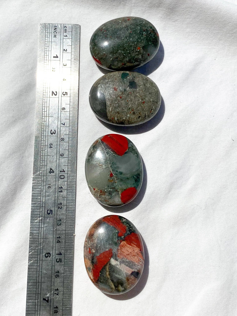 Bloodstone Jasper Pillow Palm Stone - Unearthed Crystals