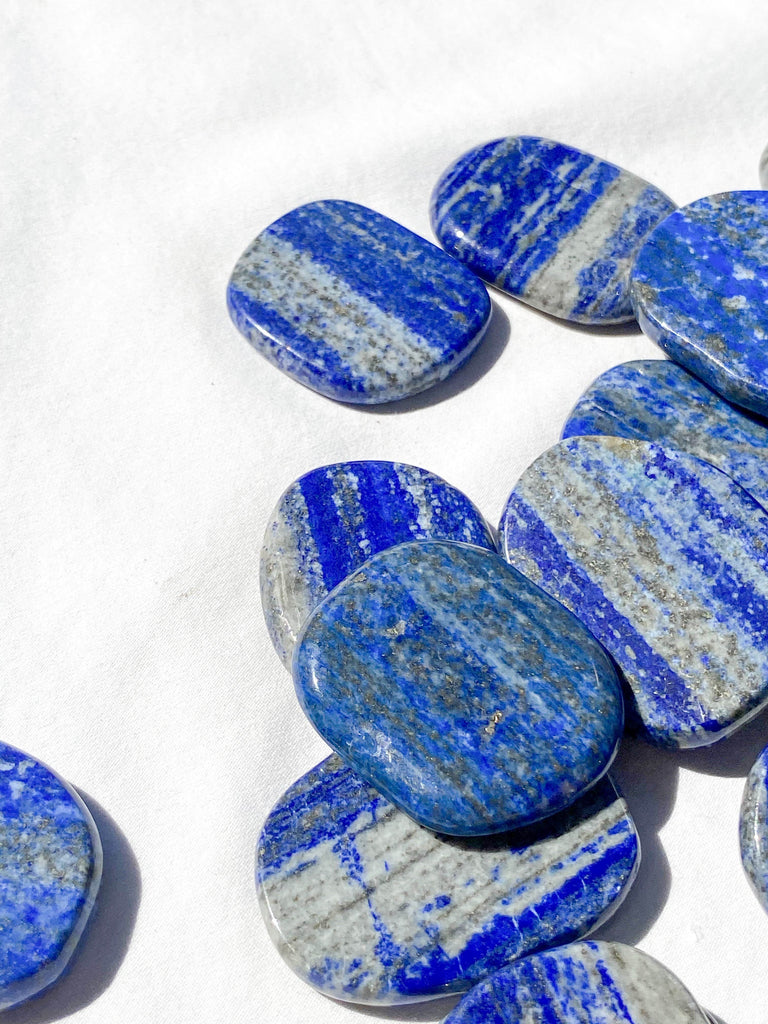 Lapis Lazuli Flat Palm Stone - Unearthed Crystals