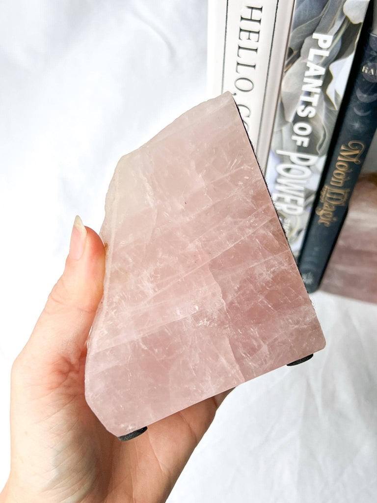 Rose Quartz Bookends - Unearthed Crystals