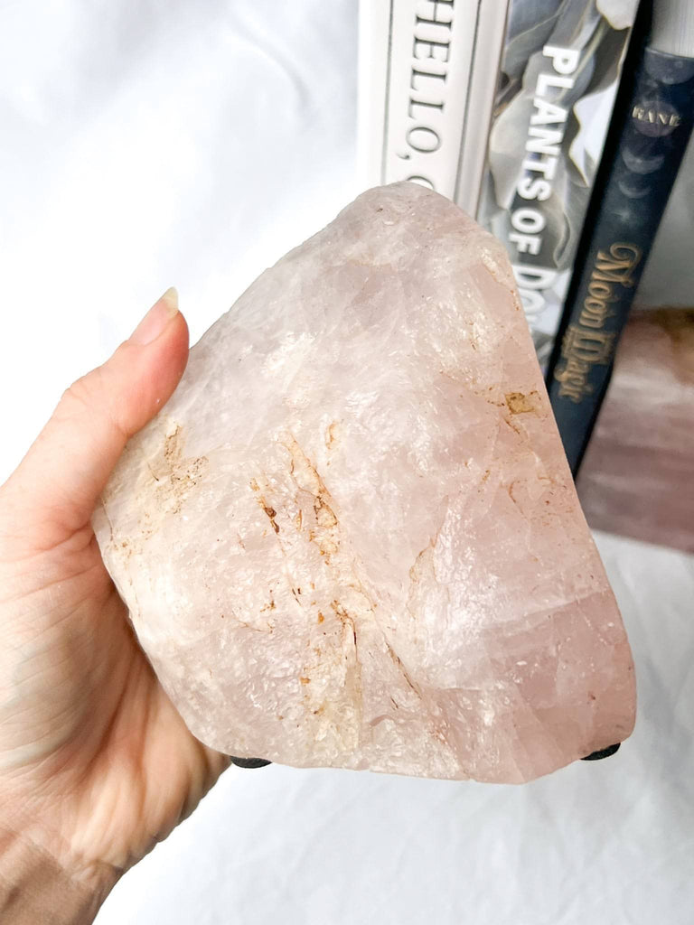 Rose Quartz Bookends - Unearthed Crystals