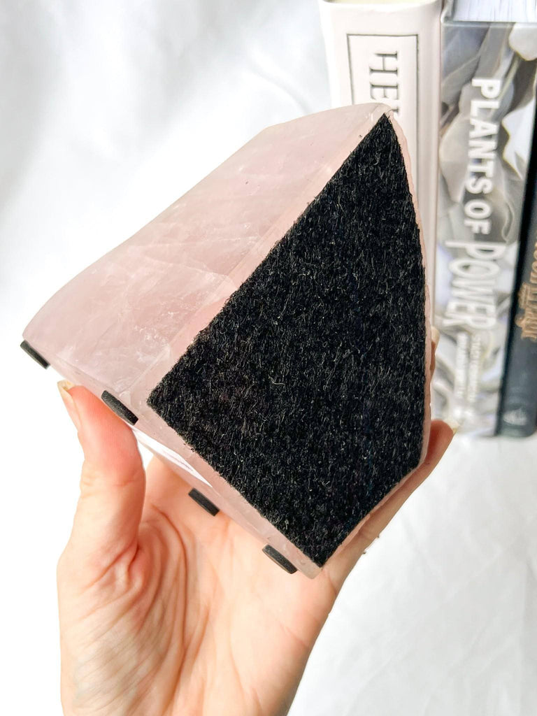 Rose Quartz Bookends - Unearthed Crystals