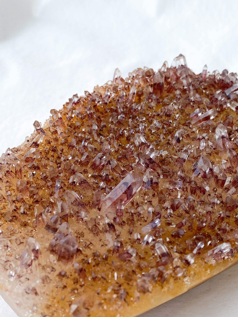 Red Phantom Quartz Cluster - Unearthed Crystals