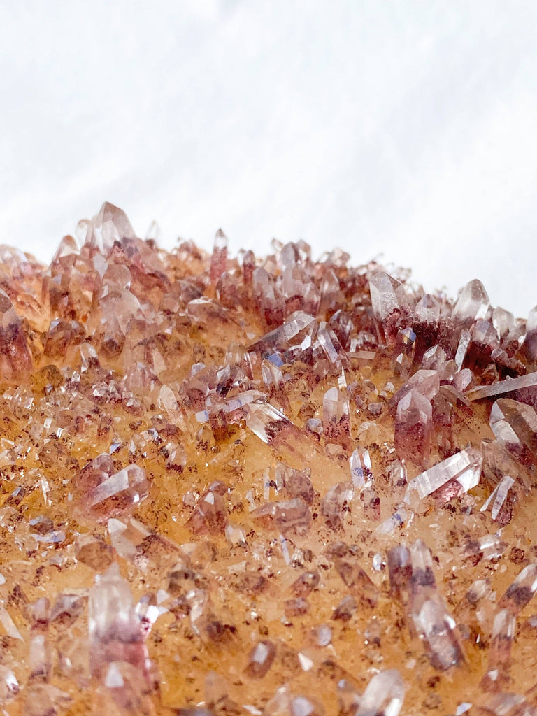 Red Phantom Quartz Cluster - Unearthed Crystals