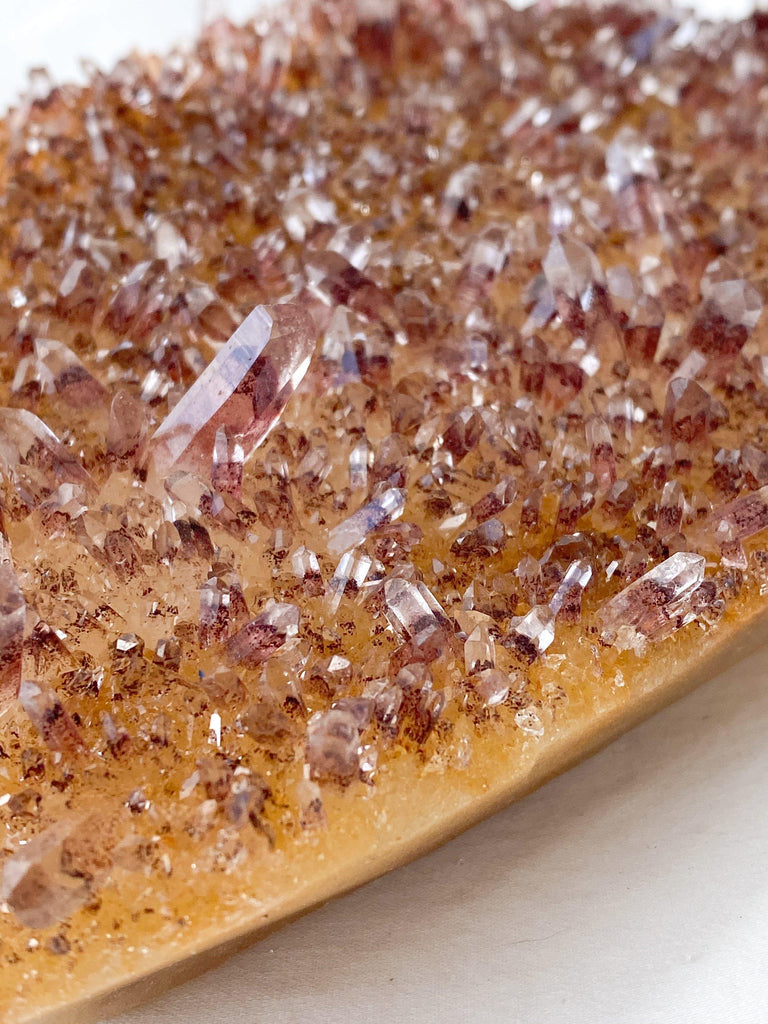 Red Phantom Quartz Cluster - Unearthed Crystals