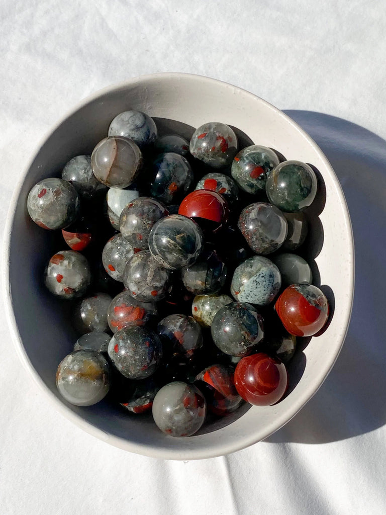 Bloodstone Jasper Sphere | Mini Marble - Unearthed Crystals