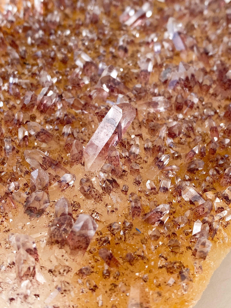 Red Phantom Quartz Cluster - Unearthed Crystals