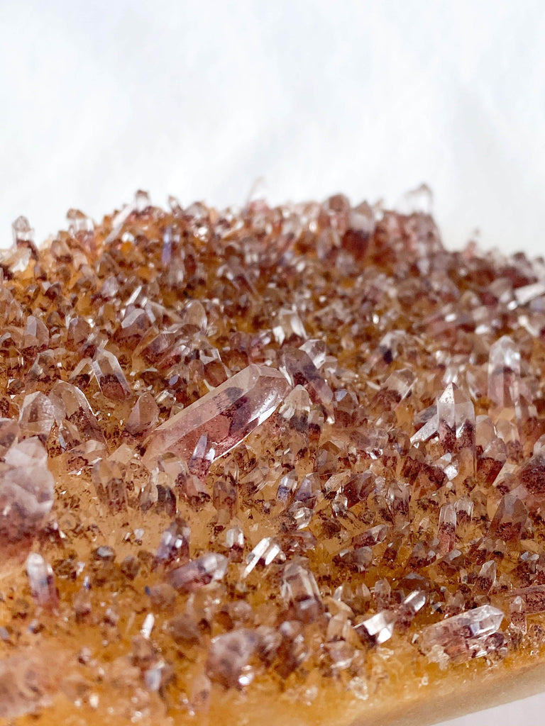 Red Phantom Quartz Cluster - Unearthed Crystals